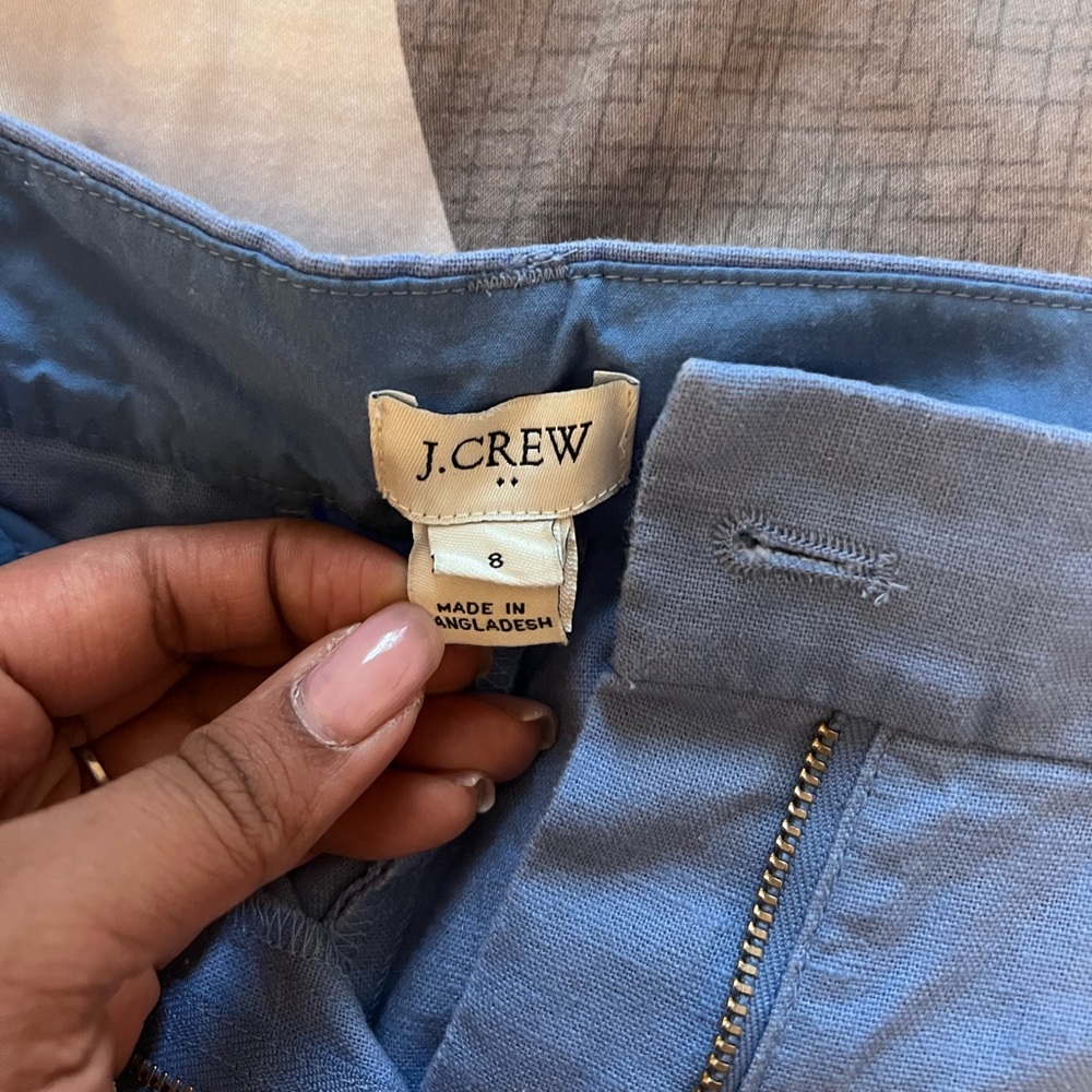 blue j crew scalloped edge shorts